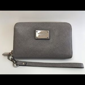 Grey Michael Kors Wristlet
